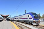 ACE Train # 04 has arrived to the San Jose Diridon depot in enough time to pick up passengers bound for Stockton and intermediate stations like Tracy 